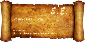 Stanczel Ede névjegykártya