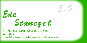 ede stanczel business card